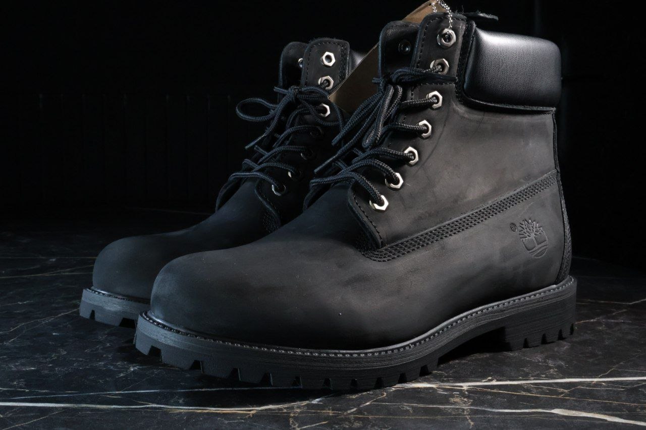 بوت تیمبرلند پرمیوم ۶ اینچ با خاصیت آبگریزی ( ضد آب ) فول مشکی 🖤