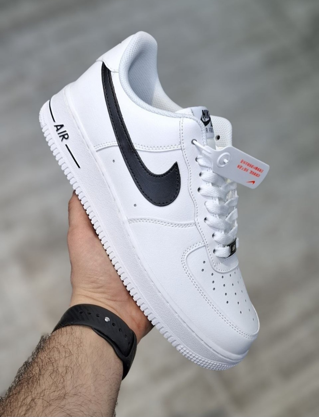 نایکی ایرفورس ۱ کلاسیک تمام سفید (لوگو مشکی) 👟⚪⚫